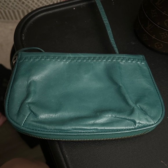 HOBO Turquoise Leather Wristlet - Picture 1 of 6